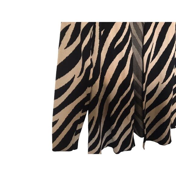Ann Taylor Petite Sweater Size PL Animal Print Long Sleeve Open Front Cardigan - Picture 4 of 10